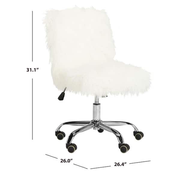 SAFAVIEH Whitney Faux Sheepskin Adjustable Office Chair - 26.4" x 26" x 31.1"
