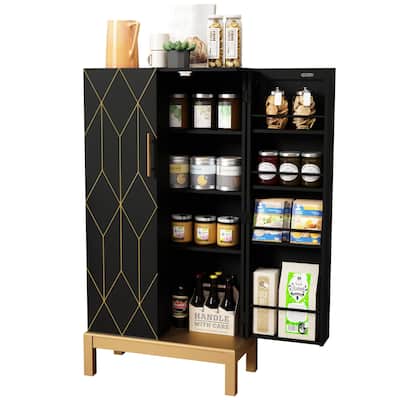 Kitchen Pantry Cabinet,Storage Cabinet with Doors and Adjustable Shelves,Food Pantry Cabinet
