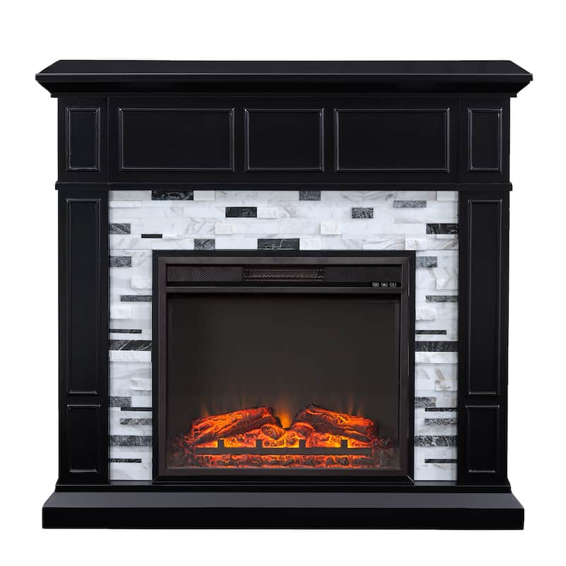 SEI Furniture Dre Marble Electric Fireplace