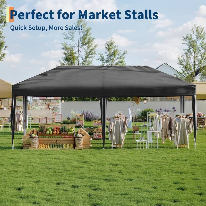 Portable Outdoor 10x20 Pop Up Canopy Tent for Picnics, Camping