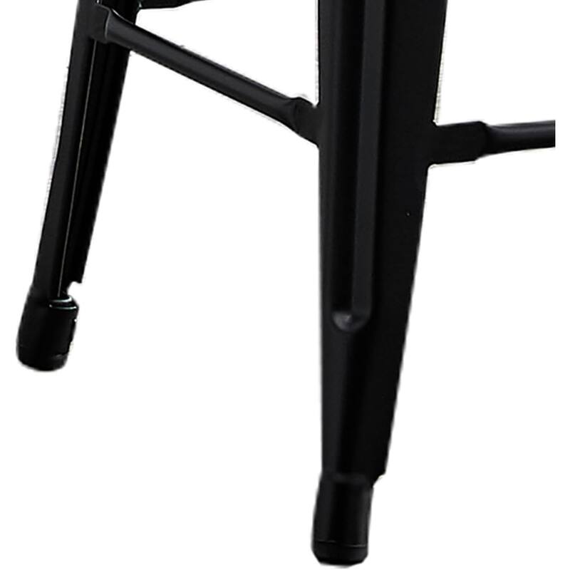 2-Piece 30" Backless Industrial Bar Stool Set - Matte Black