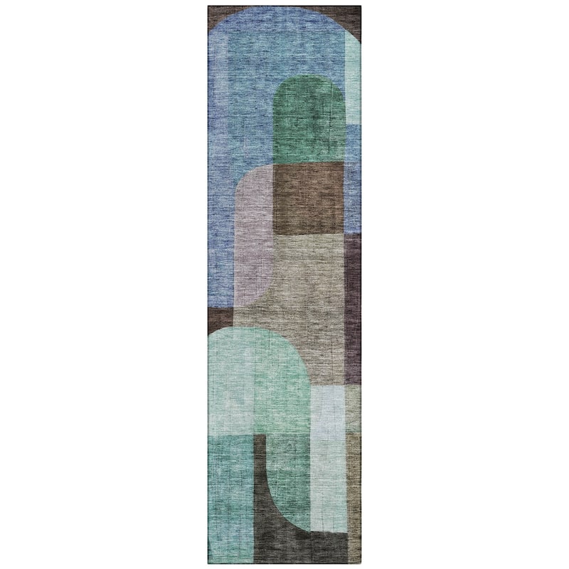 Machine Washable Indoor/ Outdoor Contemporary Deco Chantille Rug