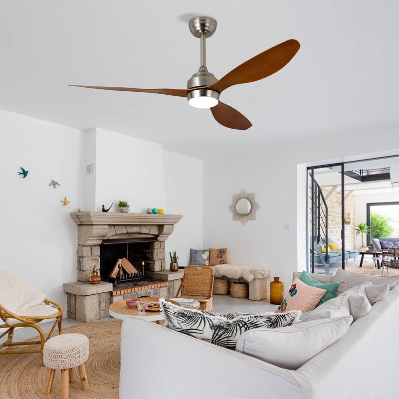 Sofucor 52" Ceiling Fan with Lights Quiet DC Motor 3 ABS Blade 6 Speed Levels,Remote Control,for Patio Living Room,Bedroom