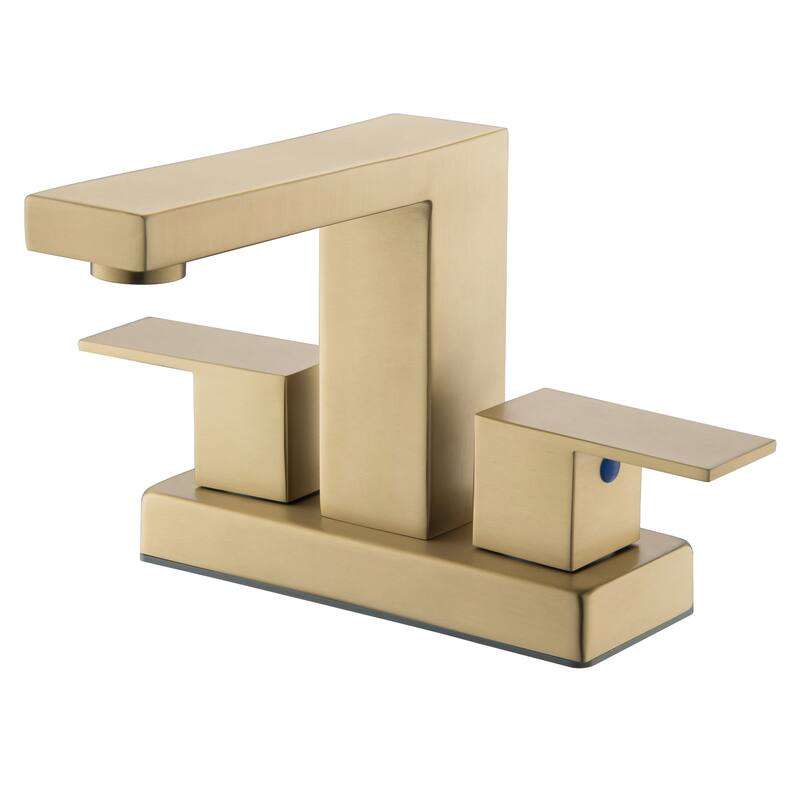 5.3"H Stainless Steel Centerset Deck Mounted 2-Handle Bathroom Faucet