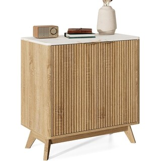 29'' Sideboard Cabinet with Storage, Fluted Design, Rounded Corners ...