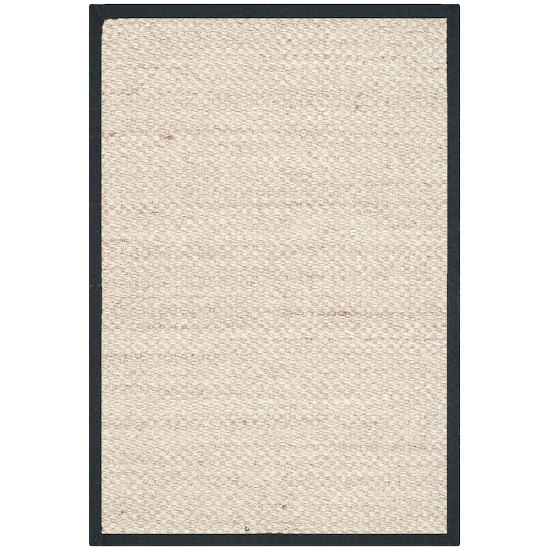 SAFAVIEH Natural Fiber Pacific Casual Border Sisal Rug - 2'6" x 4' - Marble/Black - Rectangle