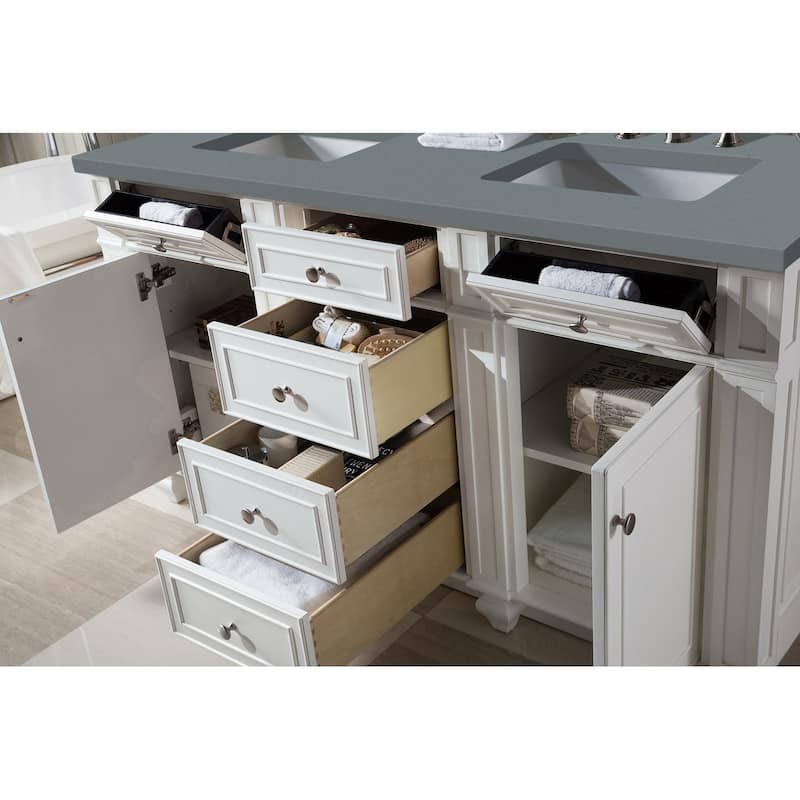James Martin Vanities Bristol 60" Double Vanity, Bright White