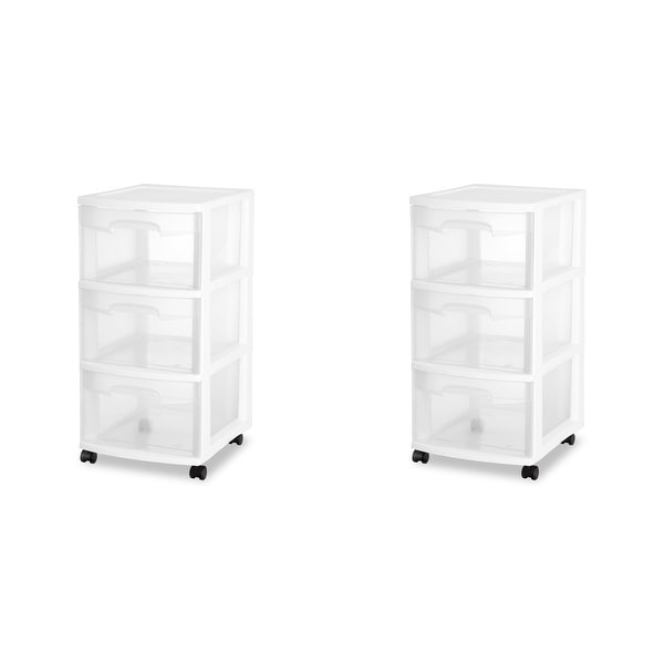 STERILITE 3 Drawer Rolling Carts, Clear - Case of 2. Opens flyout.