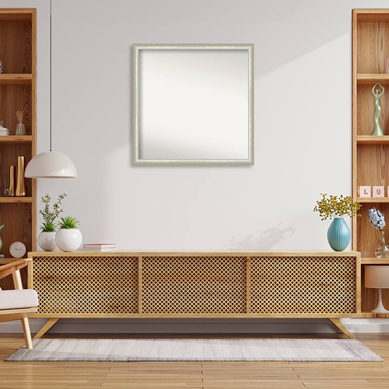 Two Tone Non-Beveled Wood Framed Wall Mirror