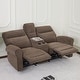 preview thumbnail 72 of 118, MCombo 64.6" Wall Hugger Power Loveseat Fabric Recliner Sofa with USB Ports Loveseat with Console - Brown