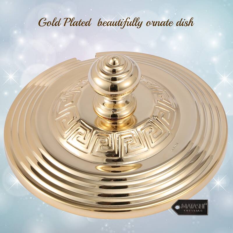 24K Gold Plated Sugar Bowl, Honey Dish, Candy Dish Glass Bowl