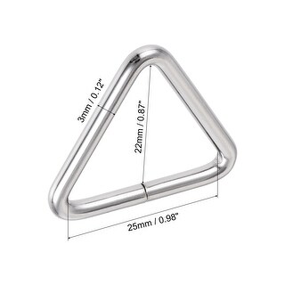 10 Anneaux Triangle Métallique 25mm Pour Sangles DIY - Marque Zaplyte, Neufs