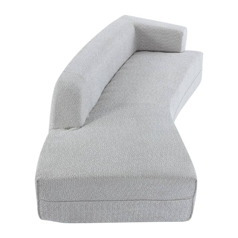 109.4" Modern Boucle Fabric Curved Sofa