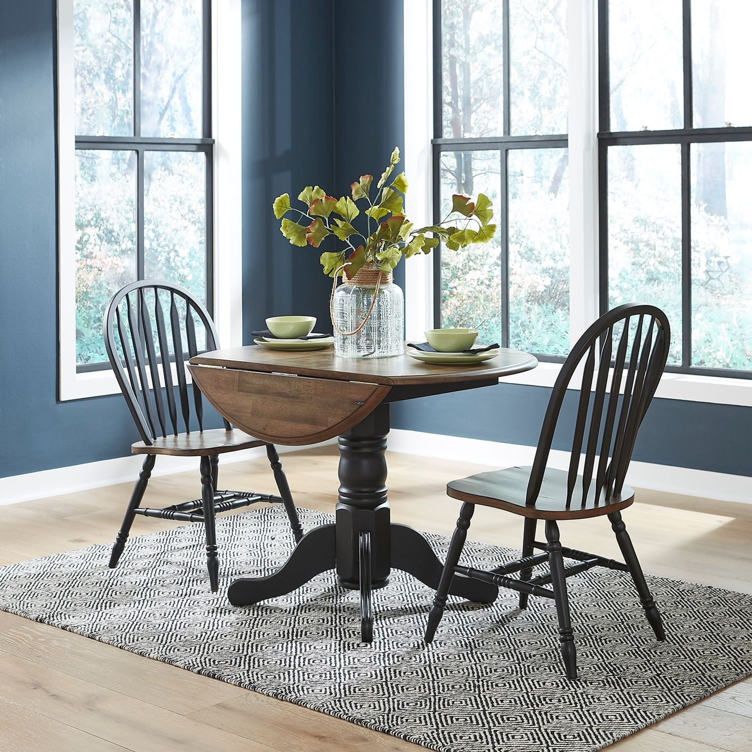 Liberty Furniture Carolina Crossing 3 Piece Dining Set Round Drop Leaf Table