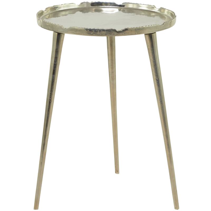 Black, Silver or Gold Aluminum Accent Table with Tray Top