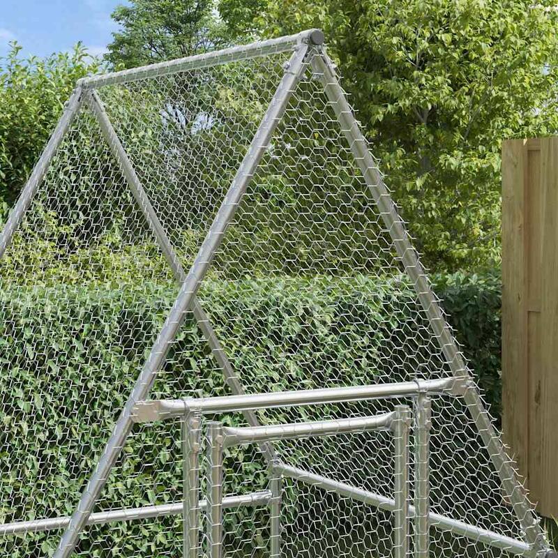 vidaXL Chicken Cage Silver 39.4"/78.7"/157.5"x39.4"x74.8" Galvanized Steel