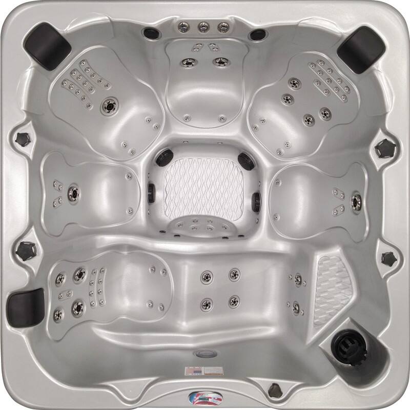 American Spas 6-Person 100-Jet Premium Acrylic Lounger Spa Standard Hot Tub with Sound System and LED Waterfall