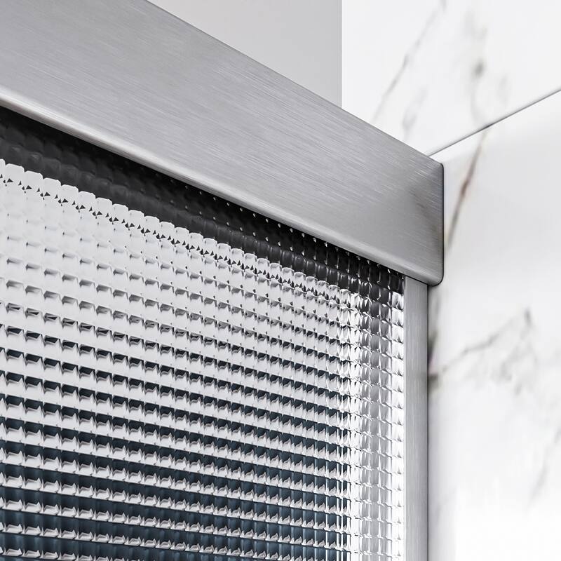 Elegant 60 in. W x 72 in. H Double Sliding Shower Doors wiith Frosted Glass in Brushed Nickel Finish - 60'' x 72''