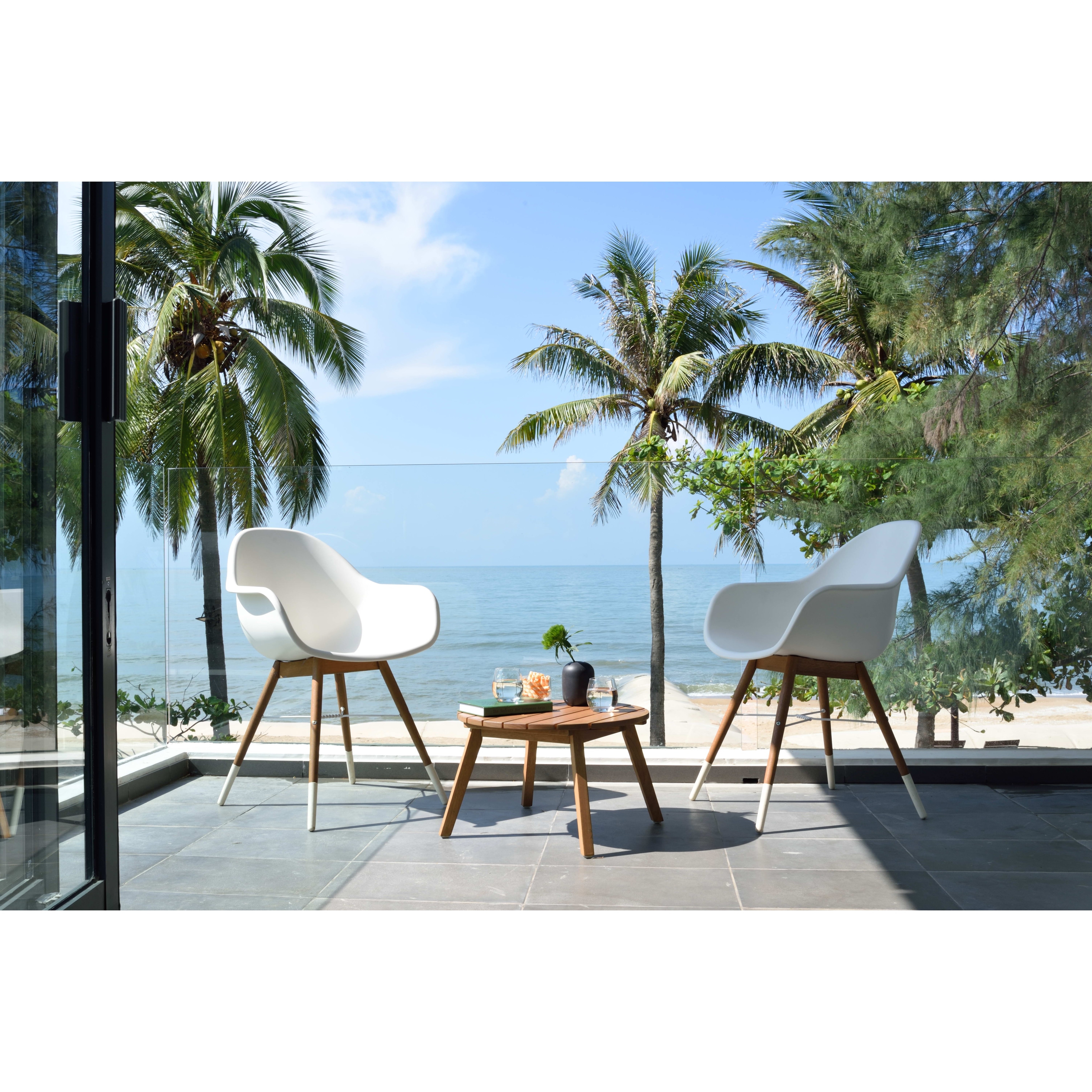 Lifestyle Garden 3 Piece Outdoor Bistro Setaing Set Teak Finish