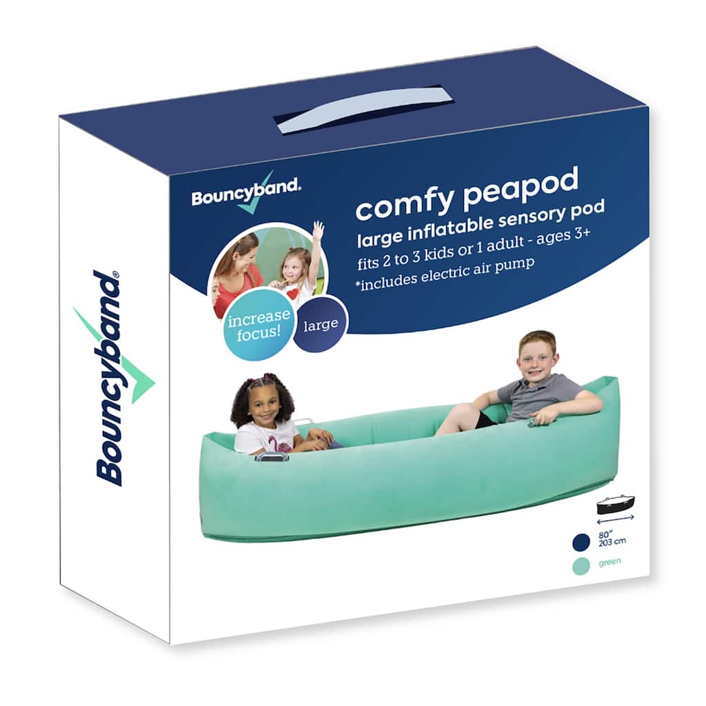 Bouncyband Comfy Peapod, Inflatable Sensory Pod , 80", Green
