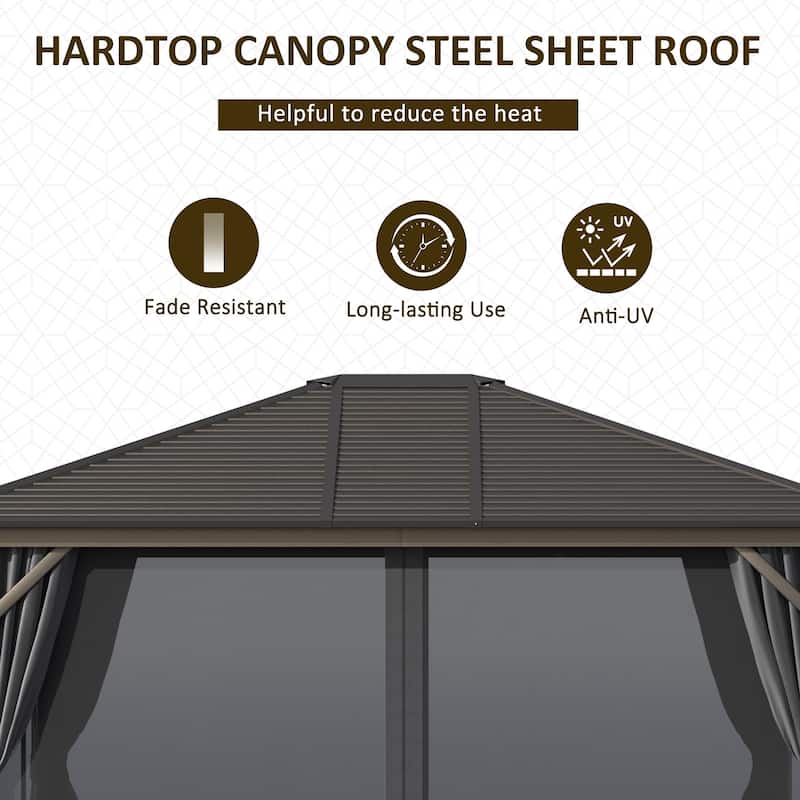 Outsunny Aluminum Frame Hardtop Gazebo