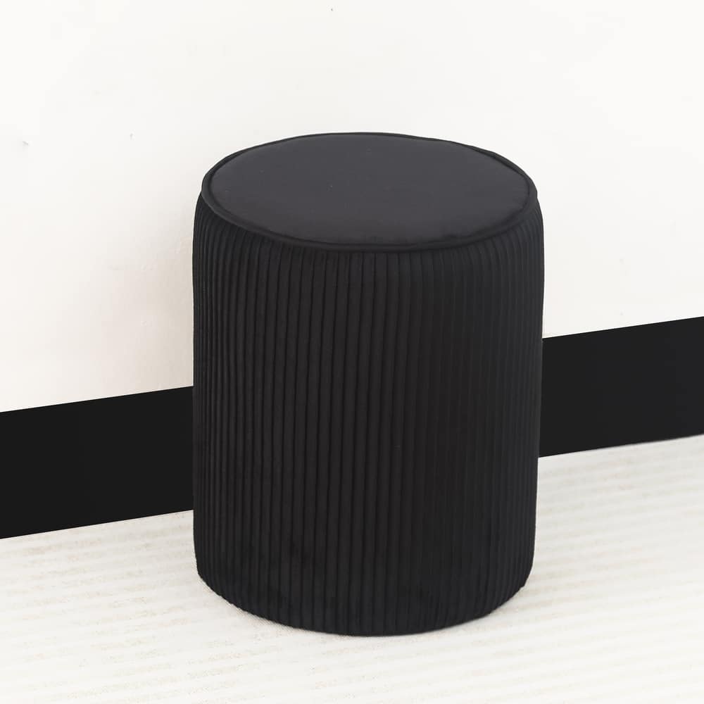 Adeco Footrest Ottoman 15.3" Height Velvet Vanity Stool