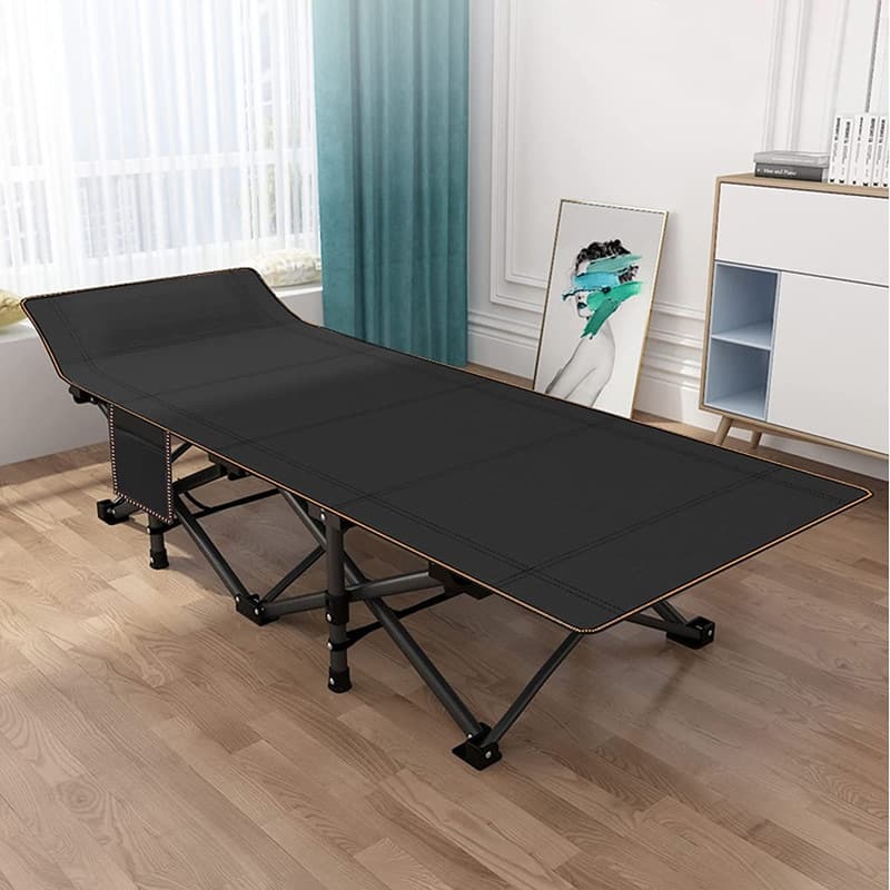 Oversize Folding Camping Cot, Heavy Duty Outdoor Camping Cot, Black