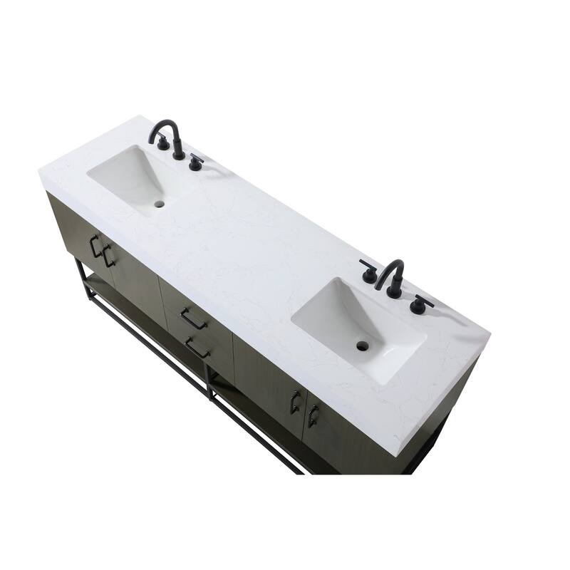 Elegant Lighting VF29272D Caroline 72" Free Standing Double Basin
