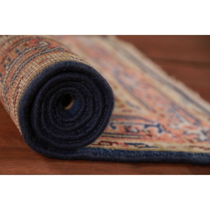 Blue Heriz Serapi Indian Foyer Rug Handmade Wool Carpet - 3'0"x 5'1"