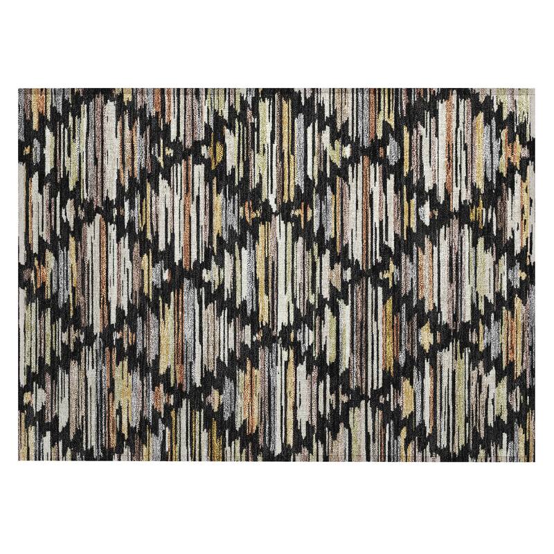 Machine Washable Indoor/ Outdoor Modern Trellis Chantille Rug