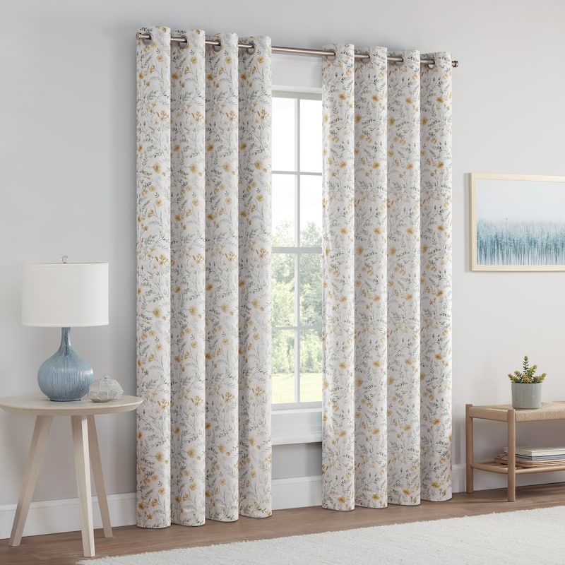 Eclipse Dutchess Botanical 100% Blackout Lined Curtain, 1 Panel