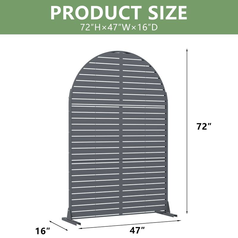 Dovelina 6ft.Outdoor Freestanding Metal Privacy Screen Decorative Garden Fence - 72"x47"