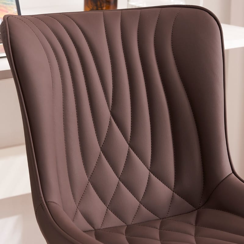 Modern Office Chair, Faux Leather Padded Desk Chair with Back, Wheels