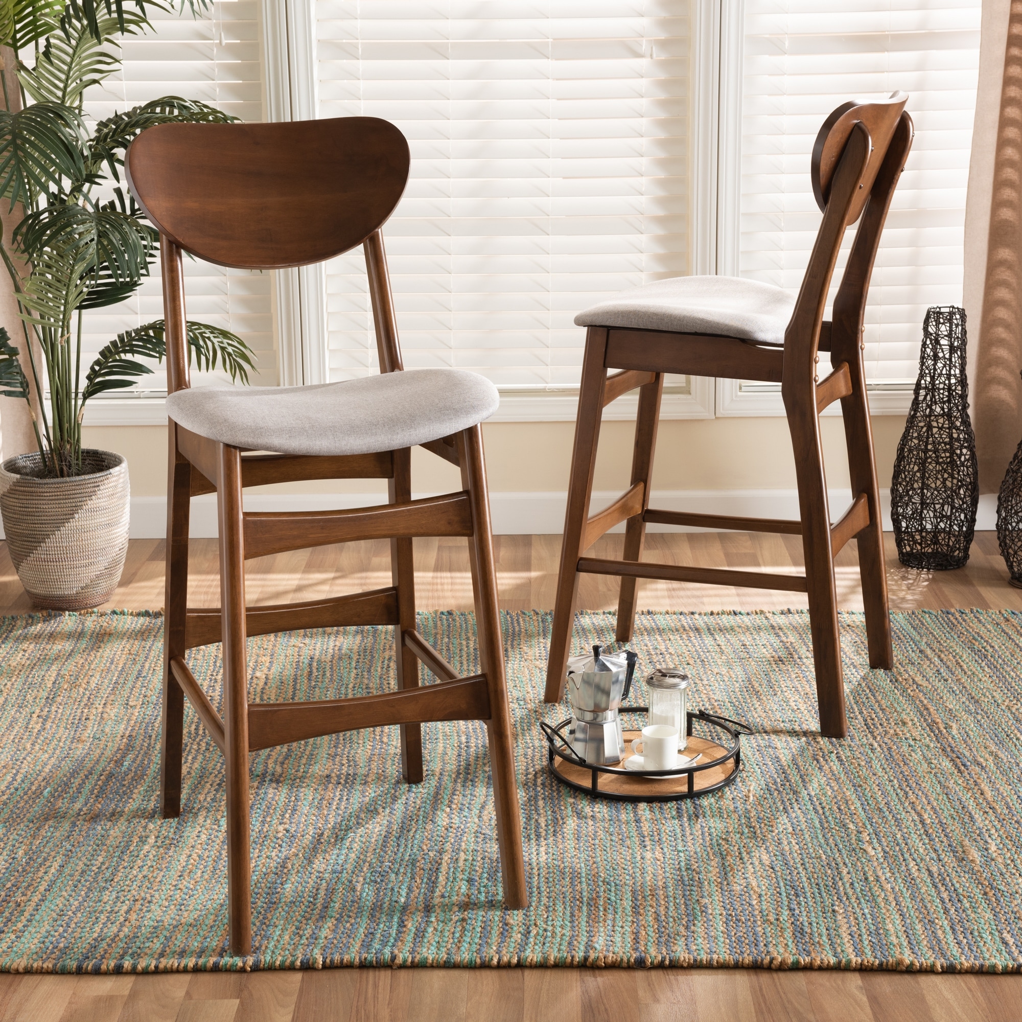 Mid century bar stools set of 2 sale