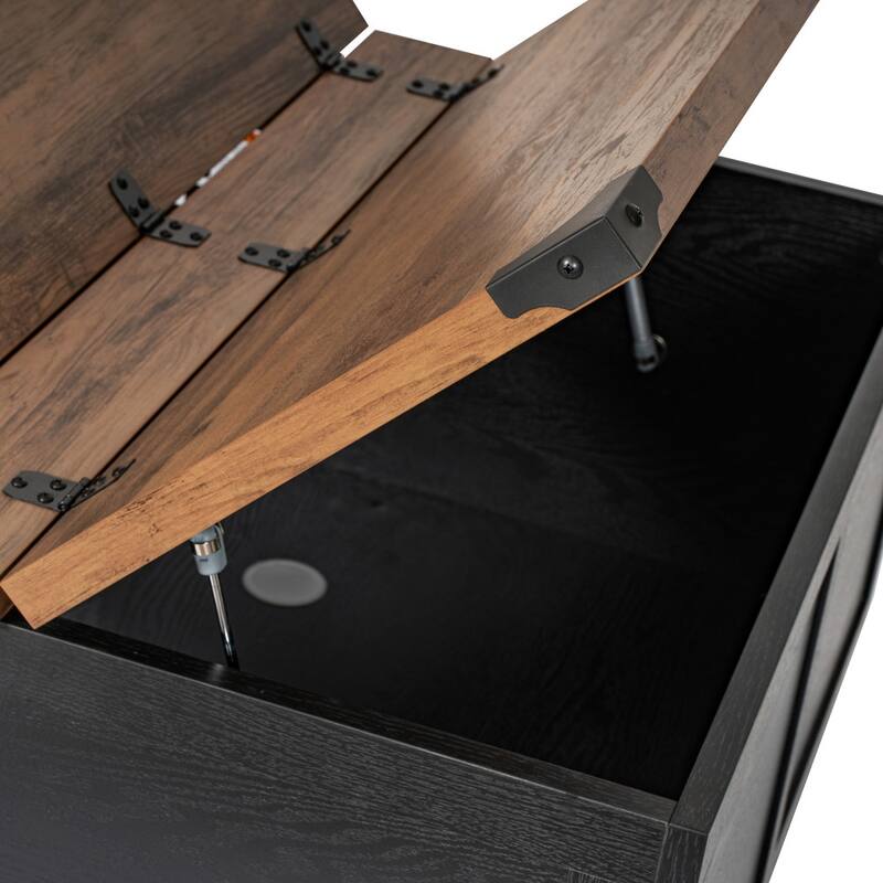 Farmhouse Coffee Table with Hinged Lift Top and Storage