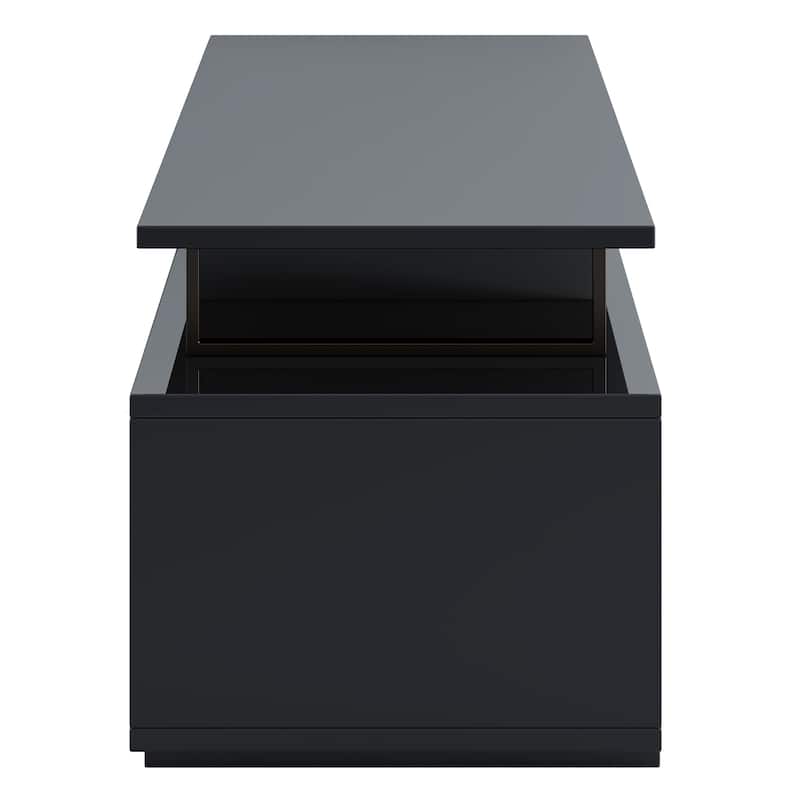 Black Modern Extendable TV Stand with 2 Drawers and 1 Cabinet for TVs Up to 100"