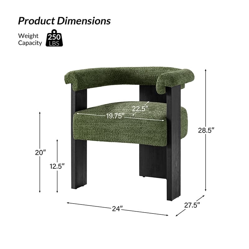 Georg Modern Boucle Dining Chair with Solid Wood Legs by HULALA HOME