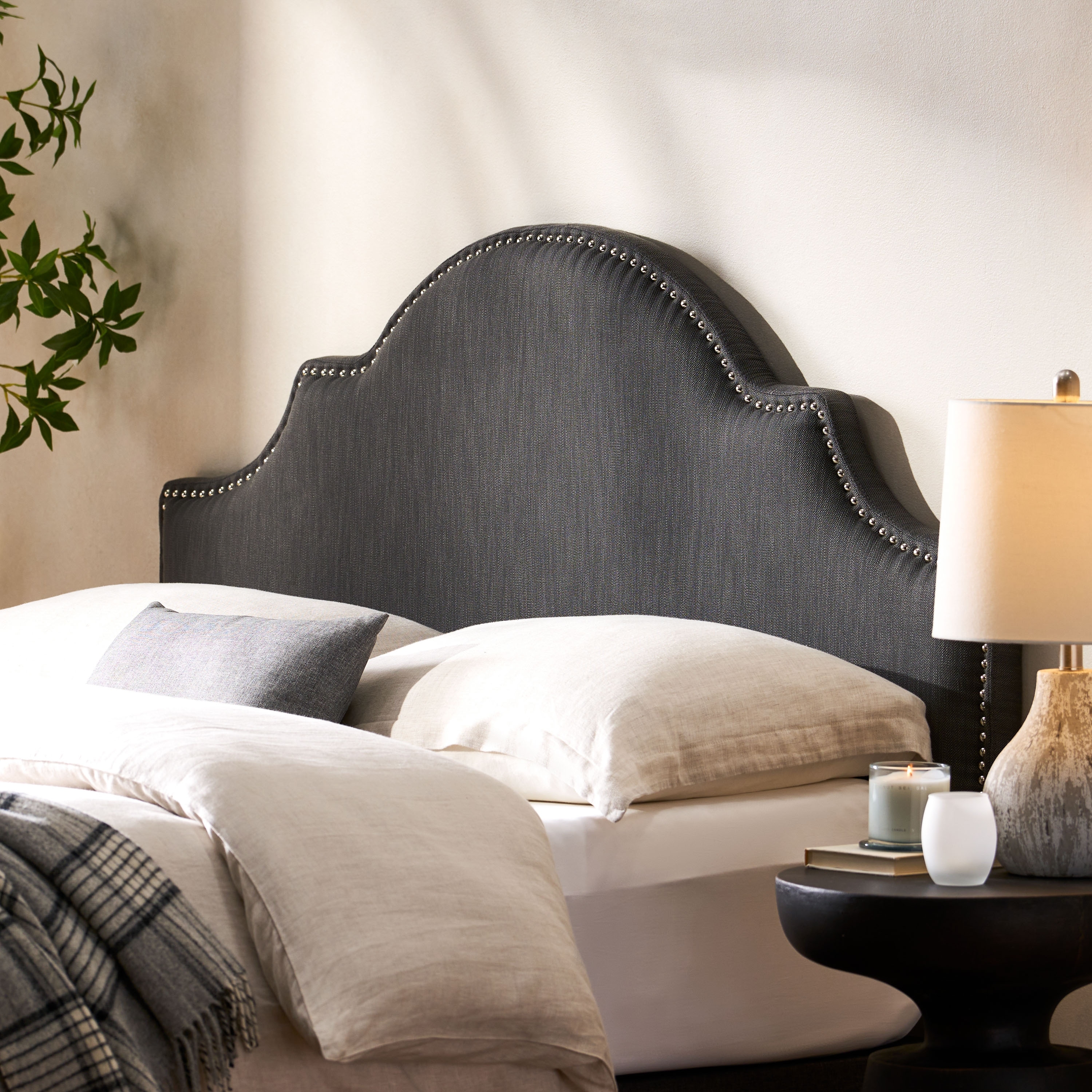 Studded shop upholstered headboard