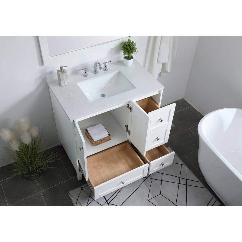 Elegant Lighting Sommerville 36" Free Standing Single Basin Vanity Set