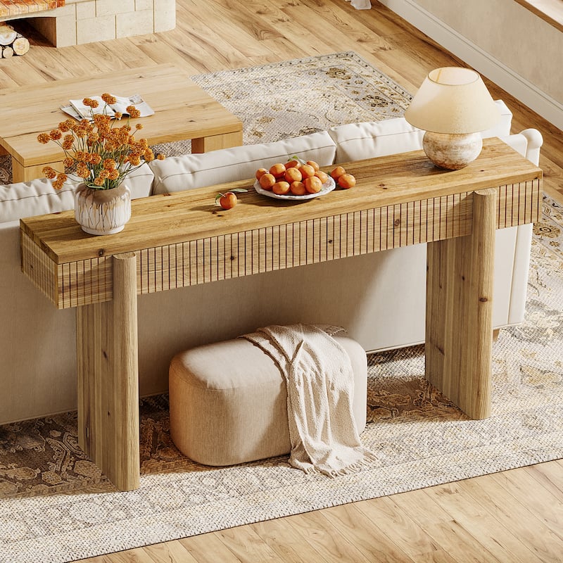 55-Inch Rustic Solid Wood Console Table