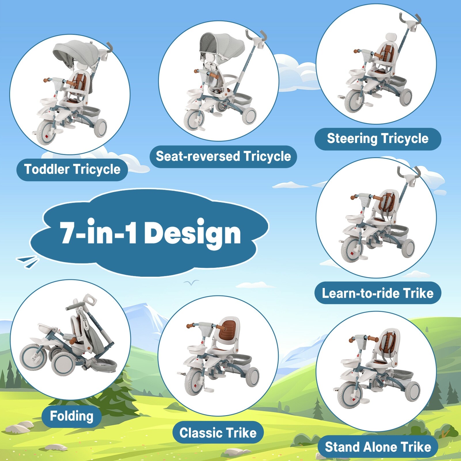 Baby push bike with handle clearance