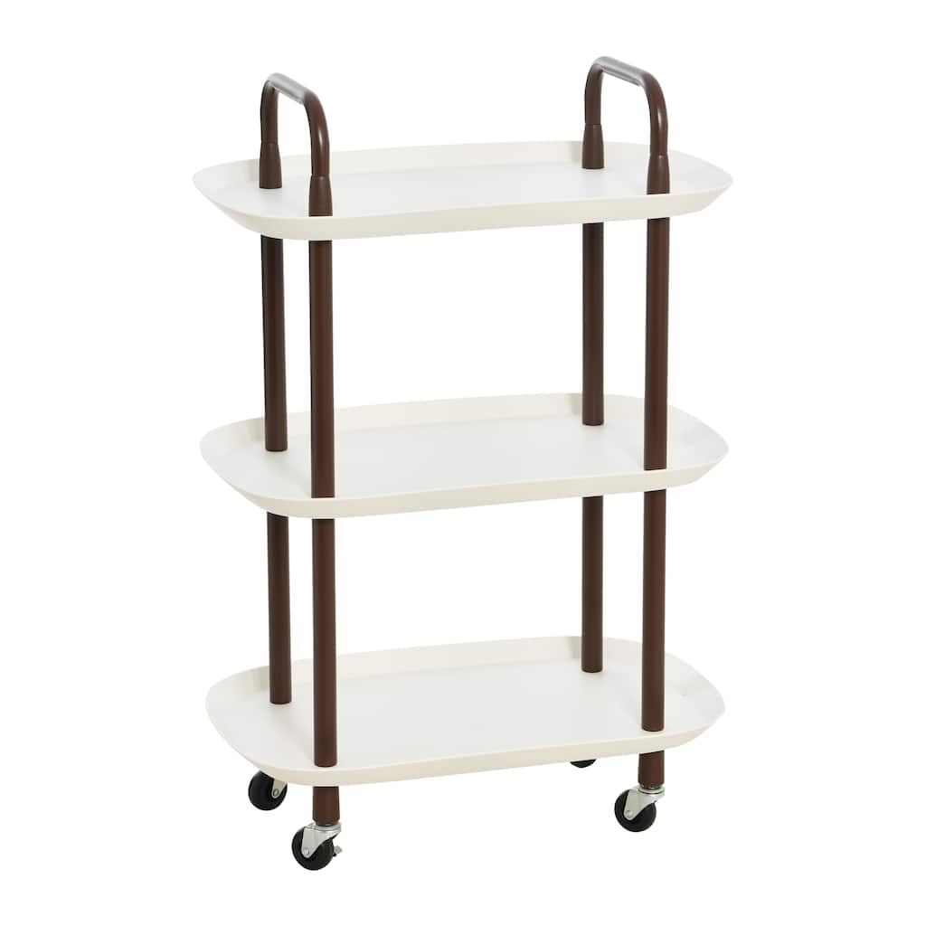 Plastic and Metal 3-Tier Trolley