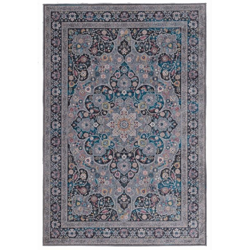 Halogen Veroni Grey/Teal Area Rug - 2'2" X 3'2"