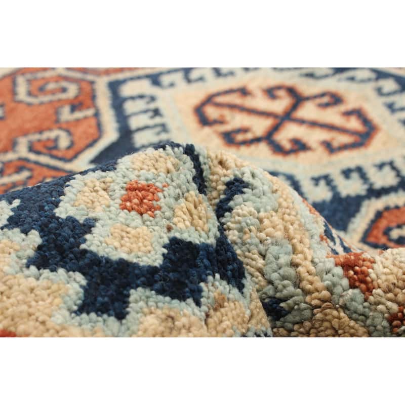 ECARPETGALLERY Hand-knotted Jules Serapi Dark Blue Wool Rug - 5'4 x 7'9
