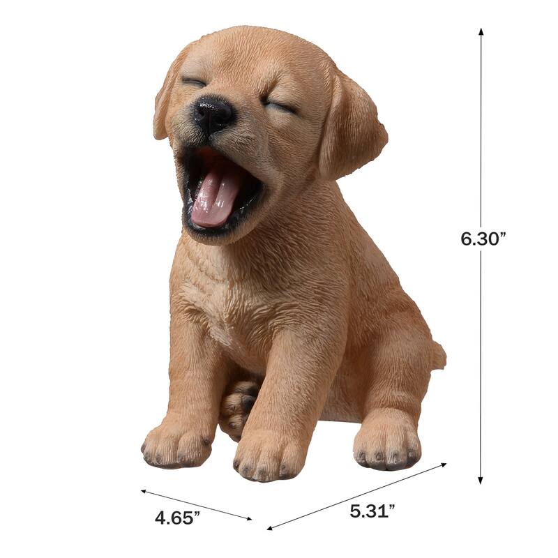 Yawning Labrador Outdoor Garden Statue - 6.25"