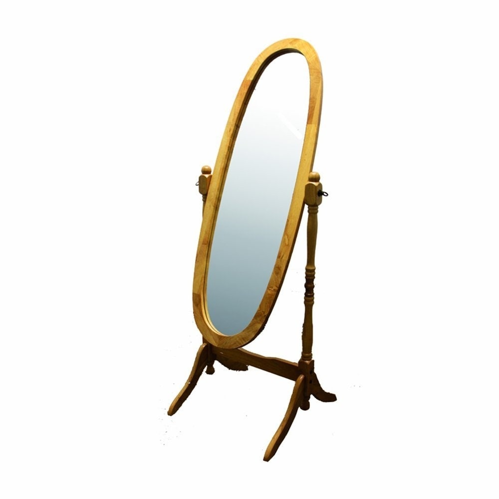 Classic Oval Cheval Floor Mirror with Natural Wood Finish Frame 23 x 20 x  59.2 inches Bed Bath  Beyond 29084849