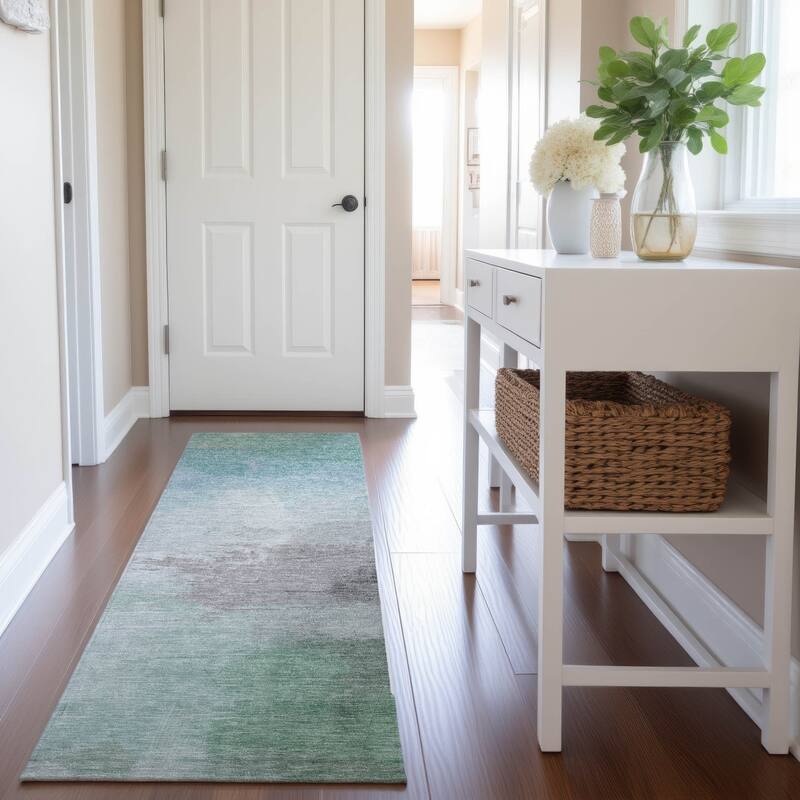 Premium Washable Super Soft Abstract Ombre Mayfield Rug - Seafoam - 2'3" x 7'6"