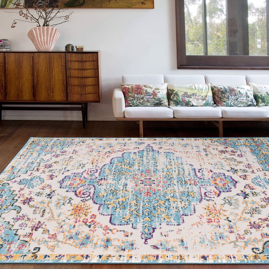 The Curated Nomad Sunset Traditional Vintage Bohemian Rug