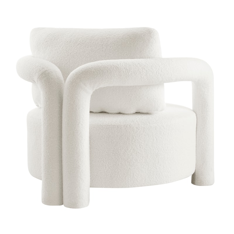 NPD Furniture Maisie Faux Shearling Accent Arm Chair