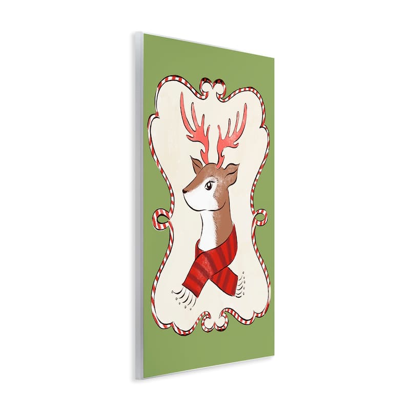 Stupell Festive Winter Deer in Scarf Wall Plaque Art Design By Hannah Moren